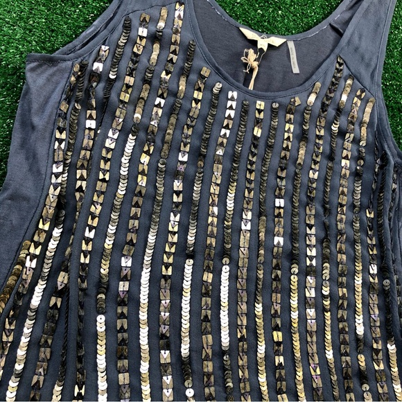 Babakul Blue Embellished Sleeveless Top Scoop Neckline Size XS - Picture 4 of 7